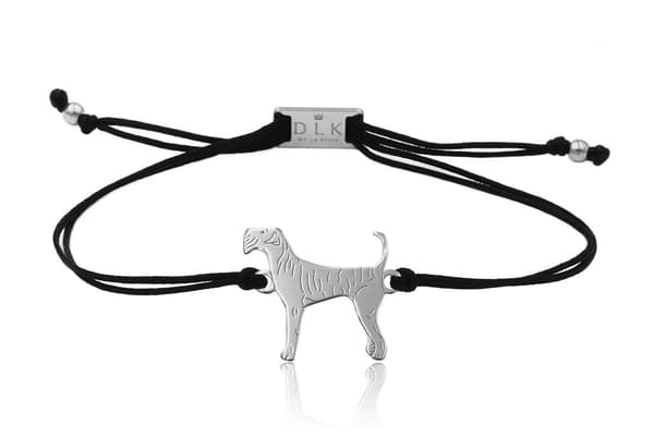 Armband i silverfärgat Airedaleterrier-stil med DLK-spänne