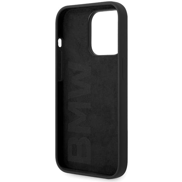 BMW Silikone Metal Logo Cover til iPhone 15 Pro Max, Sort