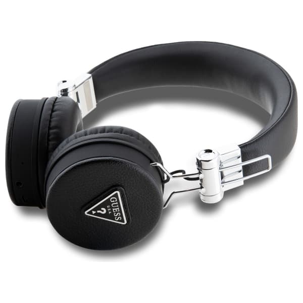 Guess Grained Classic Round Shape Bluetooth ENC on-ear-hörlurar, svarta