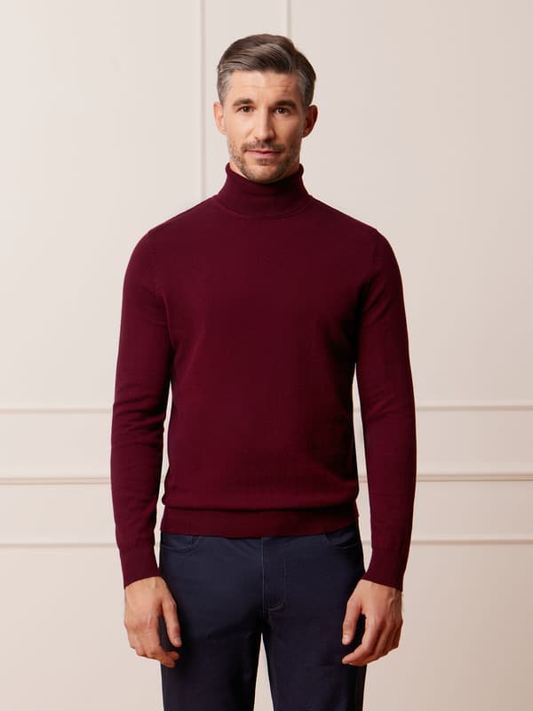 BRACKEN XL BURGUNDY TURTLENECK