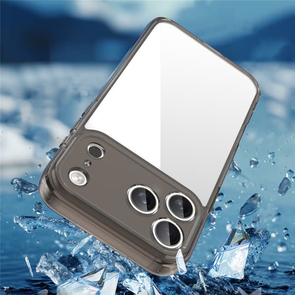 iPhone 17 Pro cover, silikone med hård bagside, røget sort