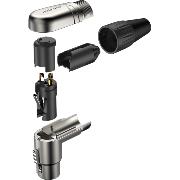 Vinklet XLR-stik Roxtone RX3RMP-NT