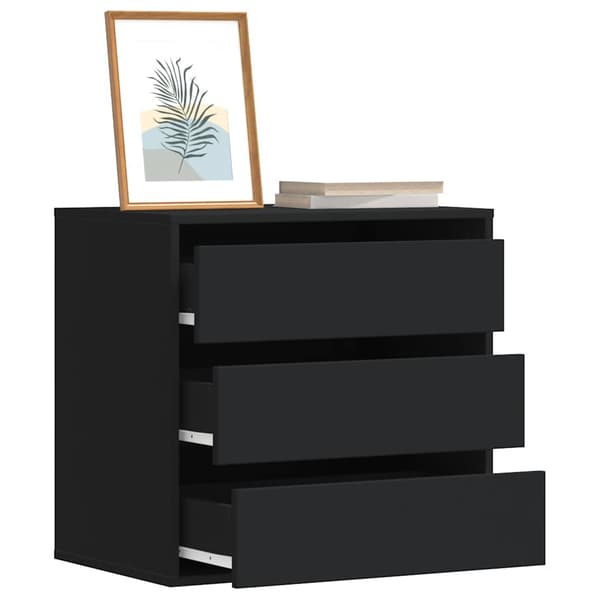 vidaXL kommode, sort, 60x41x58 cm, træbaseret materiale