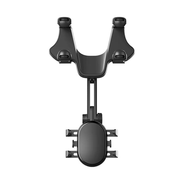 Auton puhelinpidike taustapeiliin, varsi 18 cm - musta