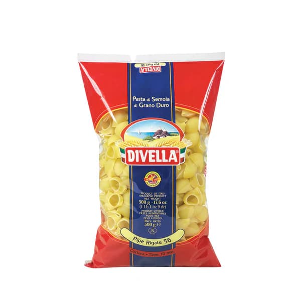 Pipe Rigate 56 shell pasta 500g - Divella