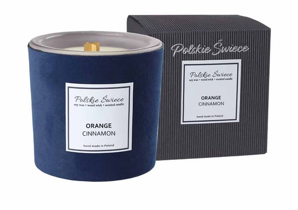 Hevy Skin stearinlys Grana Orange Kanel Sort