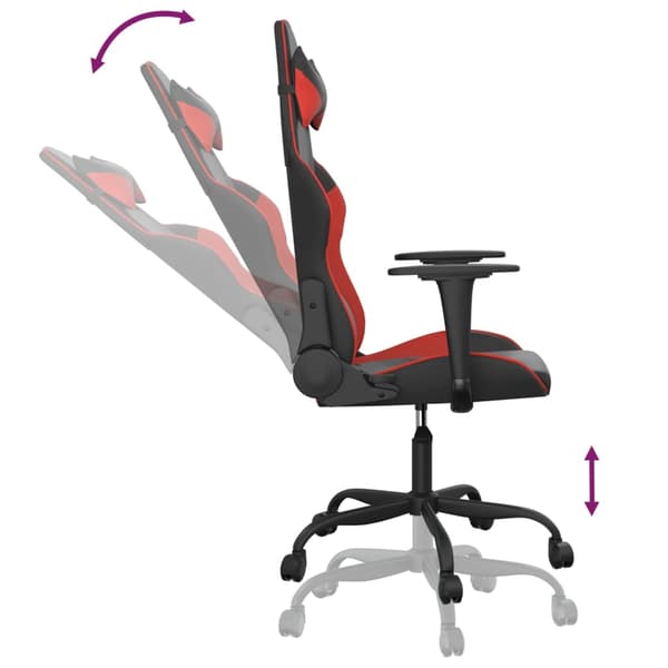 vidaXL gamingstol, sort og rød, kunstlæder