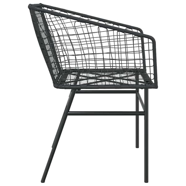 vidaXL havestole, sæt med 2, sort, polyrattan