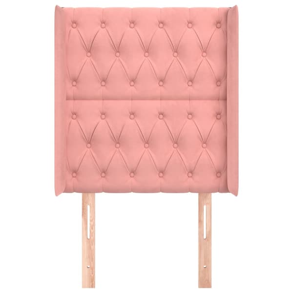 vidaXL Vingad nackstöd rosa 83x16x118/128 cm sammet