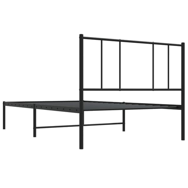 vidaXL metalsengestel med hovedgærde sort 90x200 cm