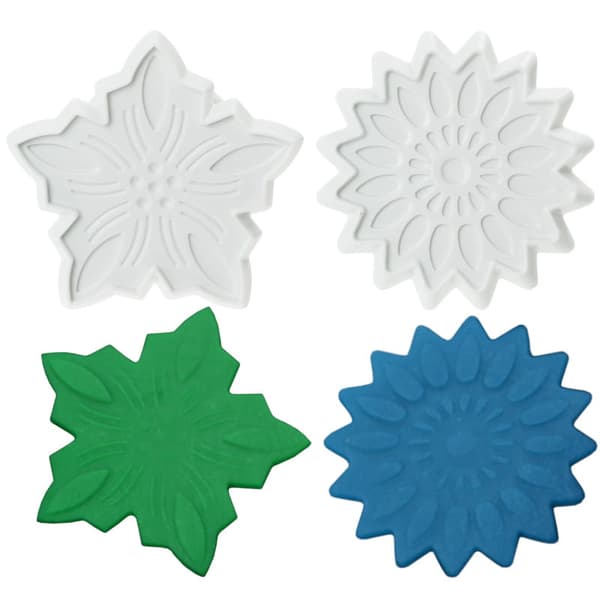 Forme, kageudstikkere, marcipan, blomster, 4 stk.