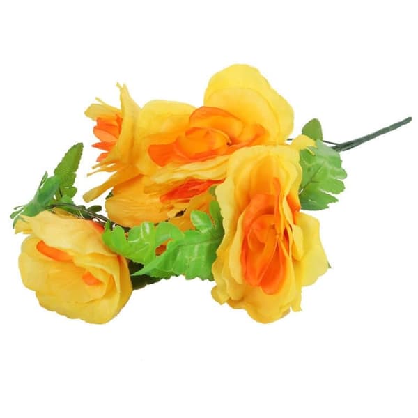 Buket med 6 gule ROSER 46 cm