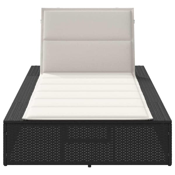 vidaXL liggestol med flydende hynde sort polyrattan