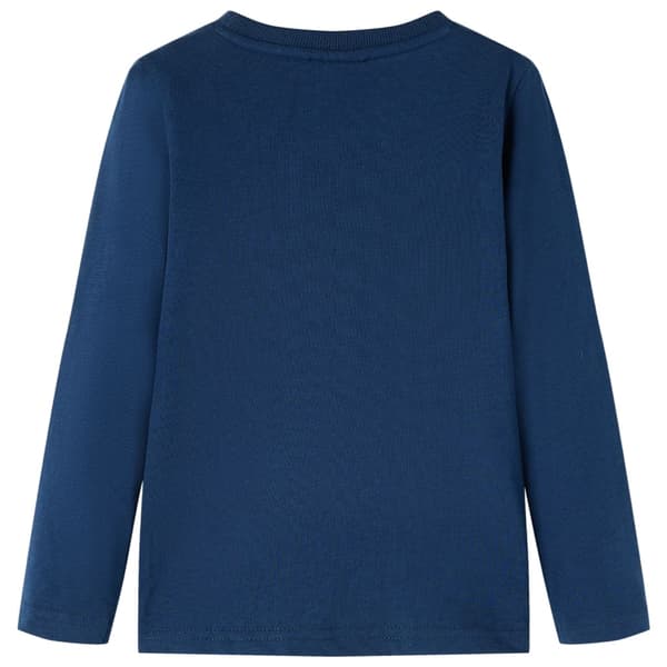 Barn långärmad T-shirt, marinblå, 128