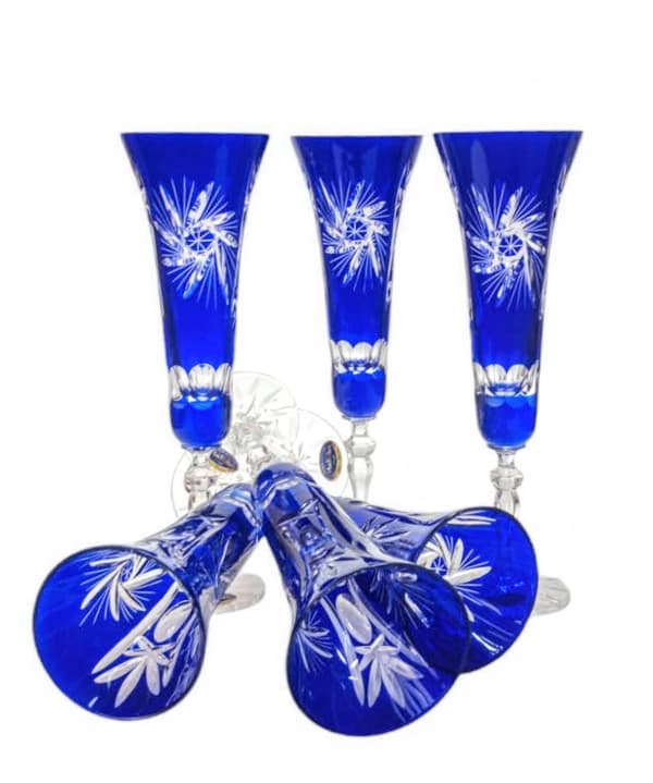 Koboltkrystal champagneglas 170 ml Olive Grinder