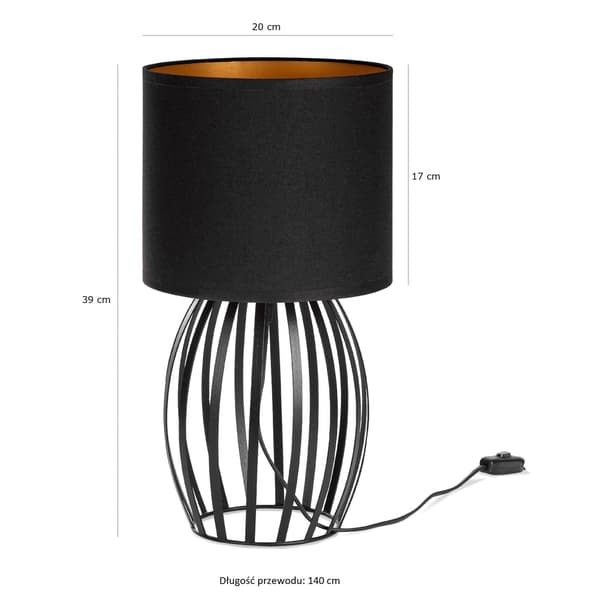 Tornado-lampa ASBZN svart-guld