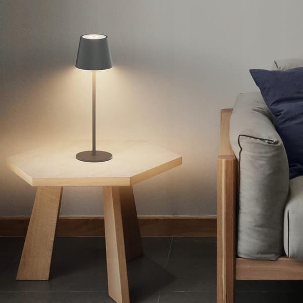 Ledningsløse bordlamper med batteri, dæmpbare, IP54 2 stk. grå
