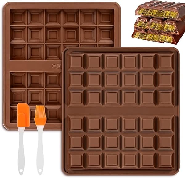Silikone chokoladeforme 2 stk. + spatelbørste BPA-FRI