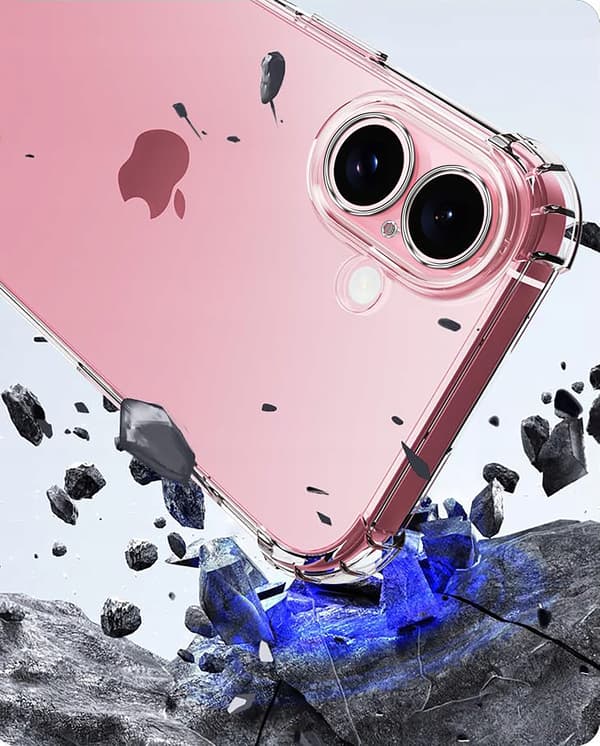 Etui til iPhone 16 Plus STØDMIDDELFRI CLEAR ARMOR + 9H BESKYTTENDE GLAS