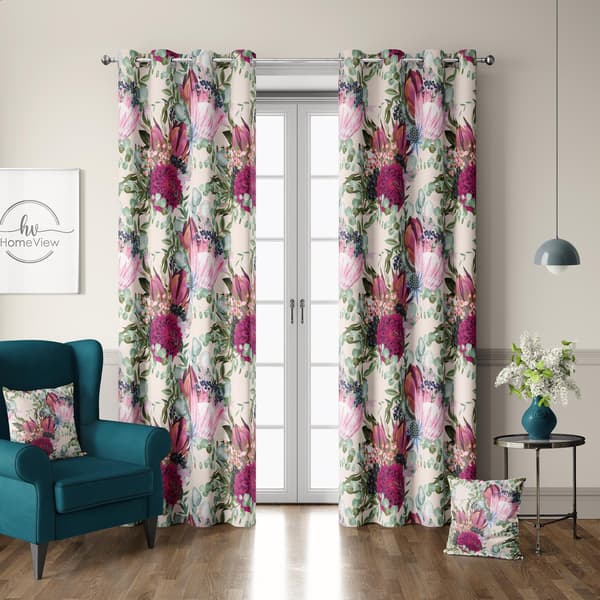 Gardin med snørehuller print 042