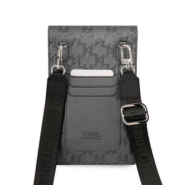 Karl Lagerfeld Ikonik Karl Monogram Patch Handväska, Silver