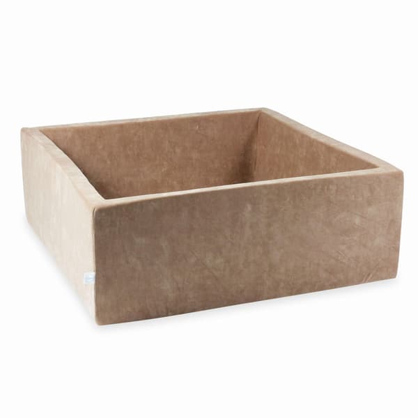Tør pool 110x110x40 fløjlsblød mørk beige uden bolde