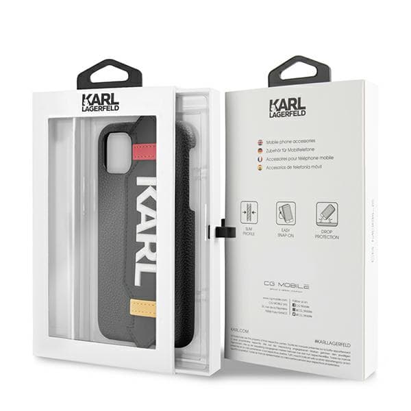 Karl Lagerfeld -ranneke iPhone 11 Prolle, musta