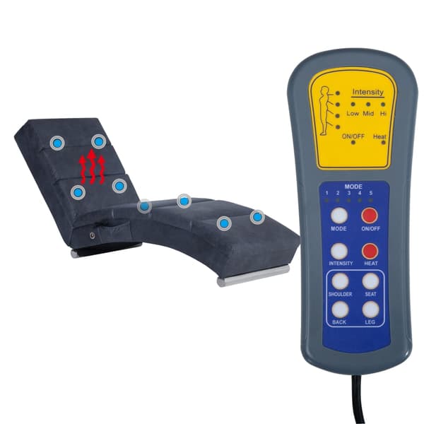 vidaXL Massageschäslong, grå, konstläder