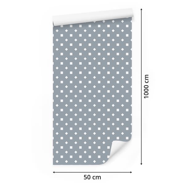 Tapetti Pilkut harmaa ja vaaleanharmaa, harmaa tausta 50x1000 cm