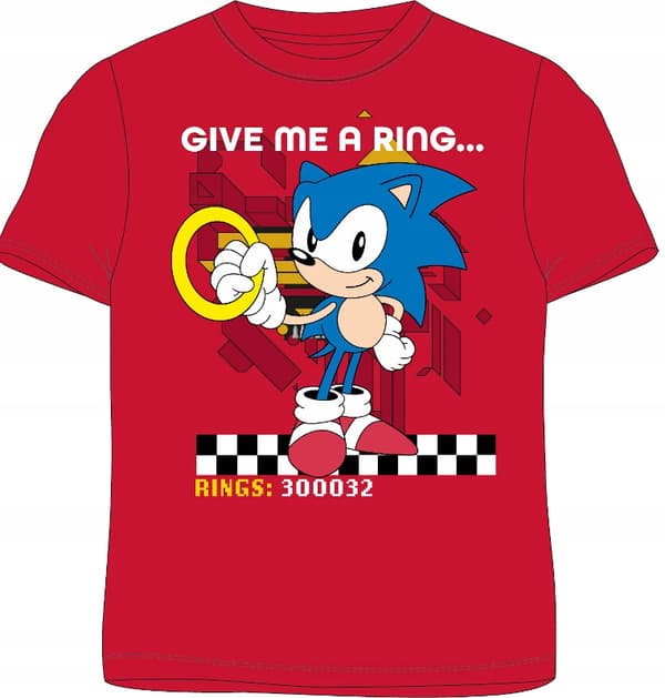 Sonic T-shirt dreng bomuld rød 116