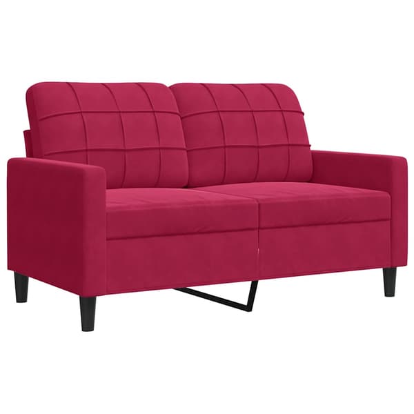 vidaXL 2-sitssoffa vinröd 120 cm klädd i sammet