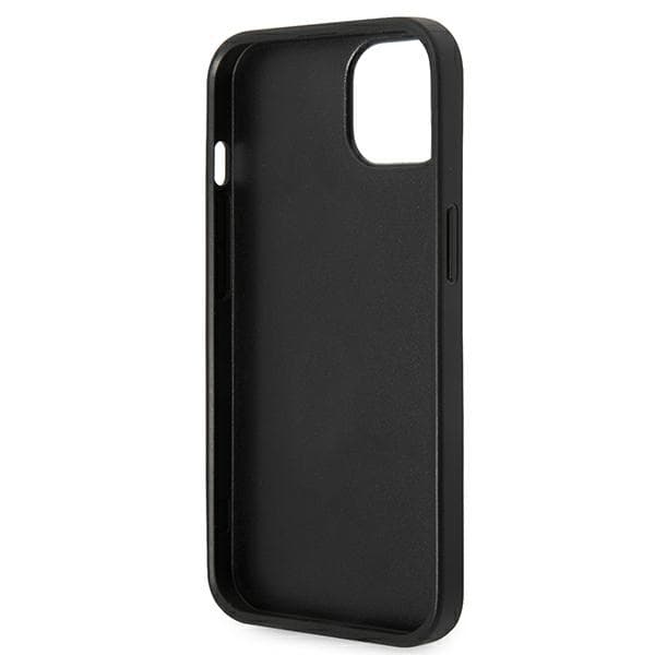Karl Lagerfeld Saffiano Karl`s Head Patch-etui til iPhone 14 Plus, sølv