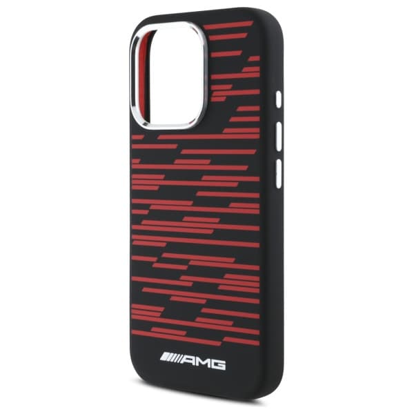 AMG Silicone Graphics MagSafe -kotelo iPhone 16 Prolle, musta