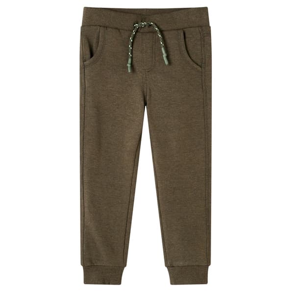 Barnmjukisbyxor, khaki melerad, 104