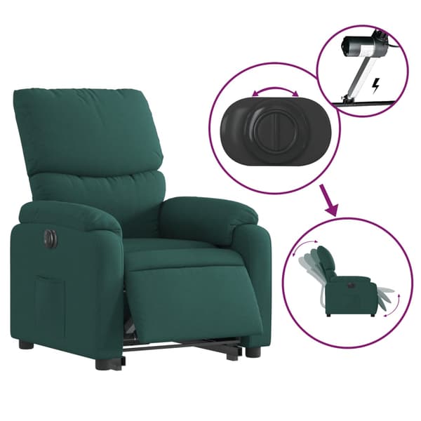 vidaXL Elektrisk lyftande massagefåtölj grön