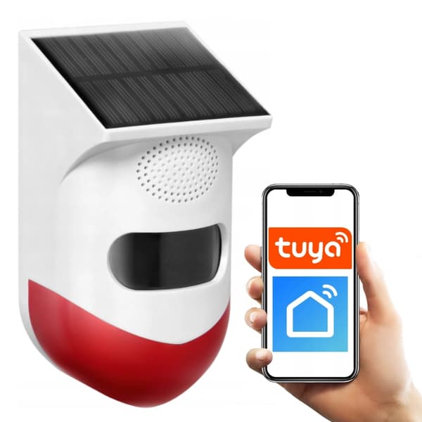 Trådlös solcellslarm rörelsesensor styrd av WIFI Tuya-appen