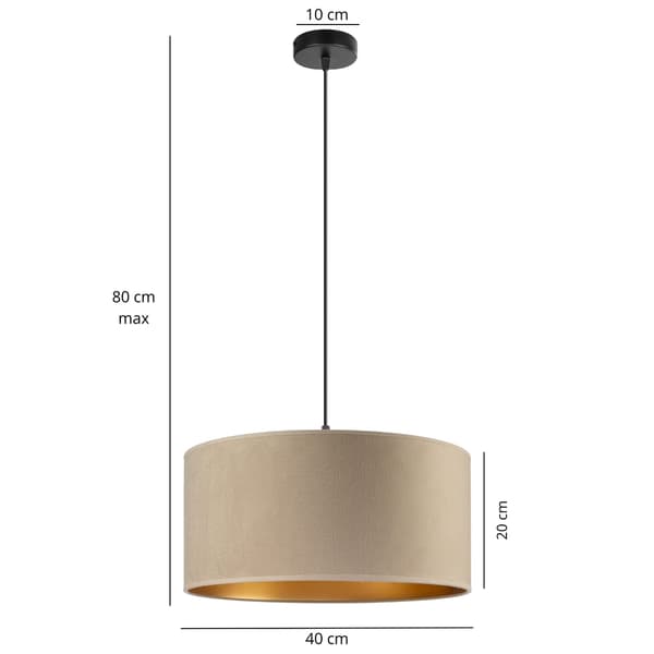 Tornado AD1-lampa, cappuccino-guld sammet