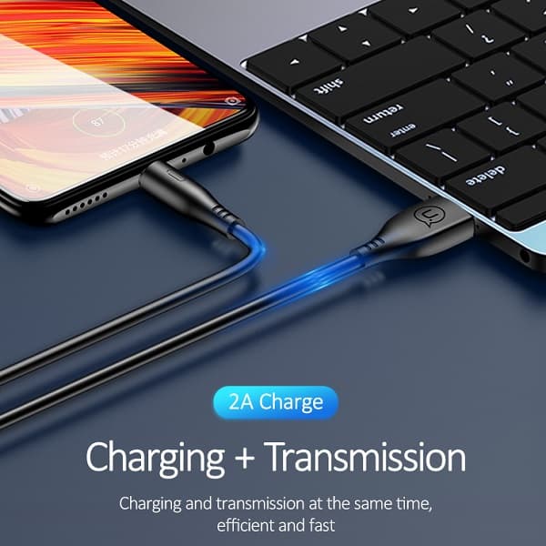 USAMS U18 USB-A til microUSB 2A hurtigopladerkabel 1m sort