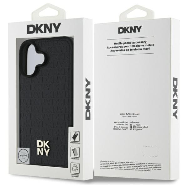 DKNY Repeat Pattern Stack Logo MagSafe-skal till iPhone 16, svart
