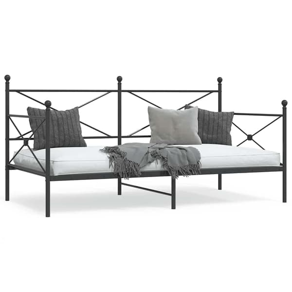 vidaXL dagseng uden madras sort 100x200 cm stål