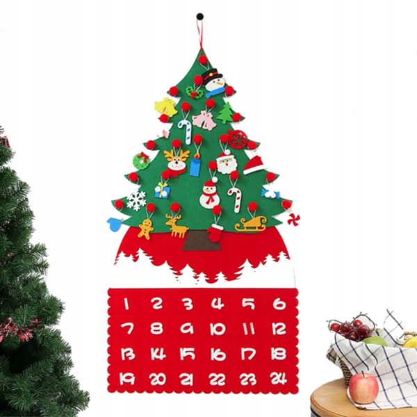 Julgransfiltmatta adventskalenderdekoration för barn E3M