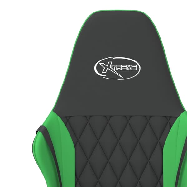 vidaXL massage-gamingstol, sort og grøn, kunstlæder