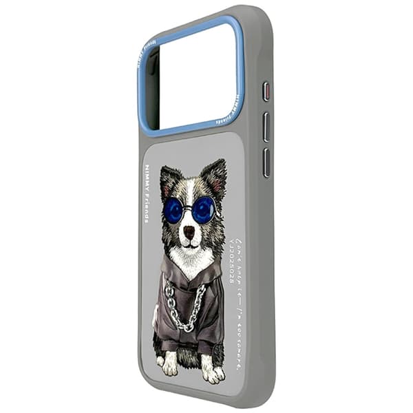 Nimmy Glasses -koirakotelo iPhone 17 Prolle, harmaa