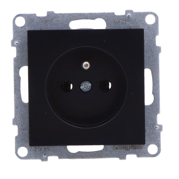 Stikkontakt 2P+Z - 16 A - 250 V~ - skrueterminaler, sort suno