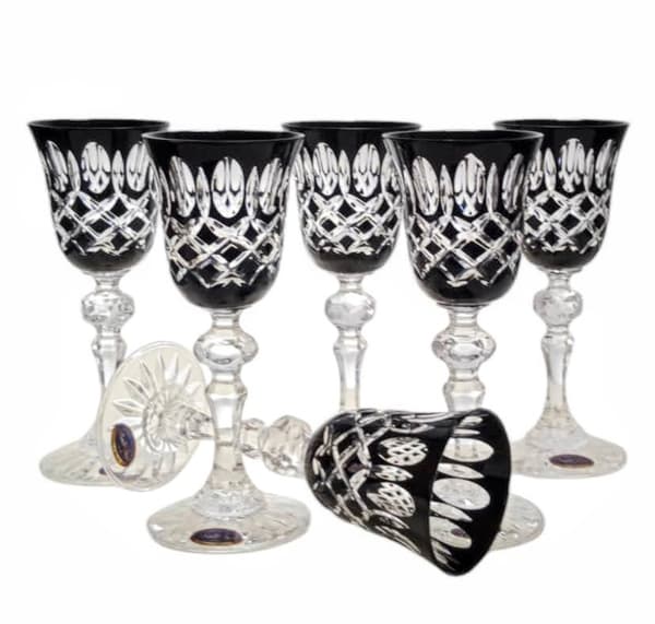 Sorte krystallikørglas 60ml Krata Oliwka