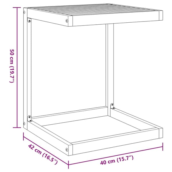 vidaXL C-format soffbord 42x40x50 cm akaciaträ