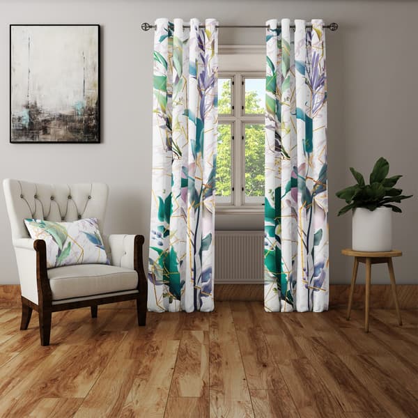 Gardin med snørehuller print 109