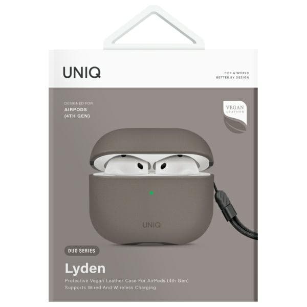 UNIQ Lyden DS AirPods 4 -kotelo, harmaa/piiharmaa
