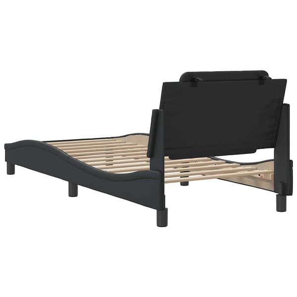 vidaXL sengestel med hovedgærde sort 90x190 cm kunstlæder