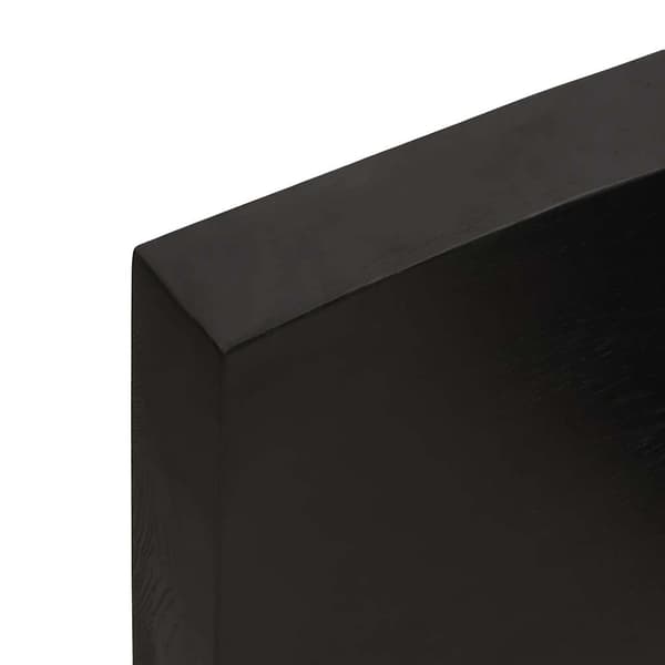 vidaXL hylde mørkebrun 120x40x(2-6) cm egetræsfinish